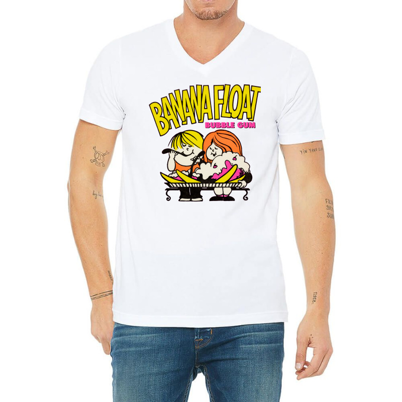 Banana Float Bubble Gum V-Neck Tee by fujiogathb | Artistshot