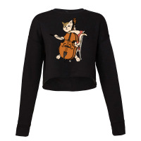 Cellist Cat Playing Cello Instrument Funny Gift For Violin Music Lover Cropped Sweater | Artistshot