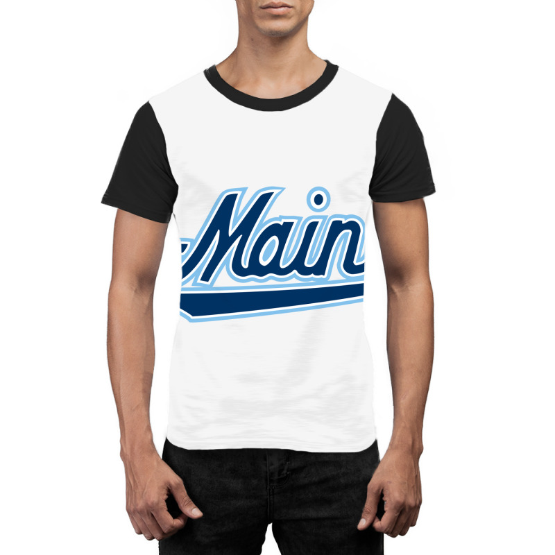 Maine, Black ,bears ,script, Graphic T-shirt by viscaro | Artistshot