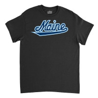 Maine, Black ,bears ,script, Classic T-shirt | Artistshot