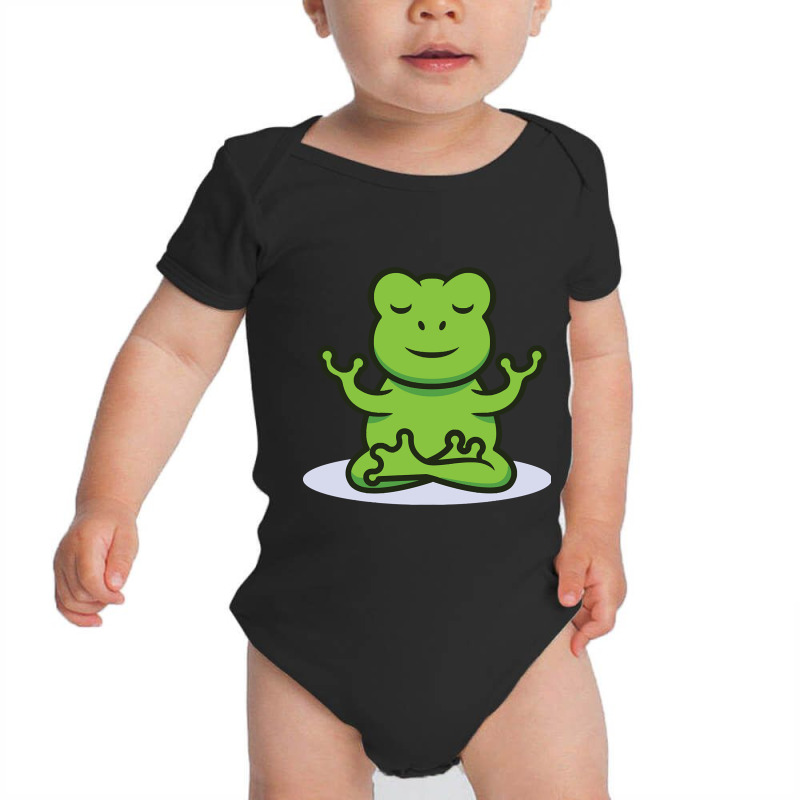 Hot Trend Cute Frog Sitting In Yoga Position Baby Bodysuit by lethithu856 | Artistshot