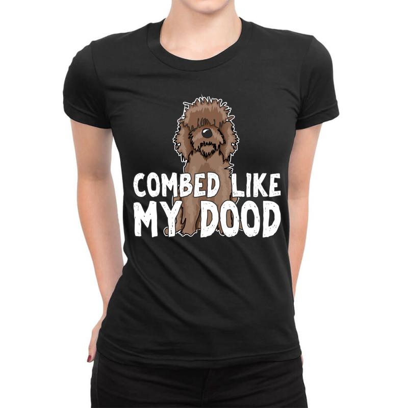 Combed Like My Dood Funny Humor Golden Doodle Dog Quote About Haircut Ladies Fitted T-Shirt by SamsulArt | Artistshot