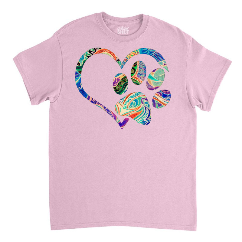 Pawprint Tie Dye Rainbow Inspired Dog Paw Print Gi Classic T-shirt by hermesginderq | Artistshot