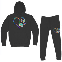 Pawprint Tie Dye Rainbow Inspired Dog Paw Print Gi Hoodie & Jogger Set | Artistshot