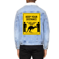 Please Keep At Least 1 Kangaroo Apart Unisex Sherpa-lined Denim Jacket | Artistshot