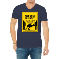 Please Keep At Least 1 Kangaroo Apart V-neck Tee | Artistshot