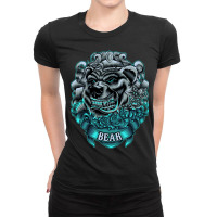 Angry Bear With Neon Color Ladies Fitted T-shirt | Artistshot