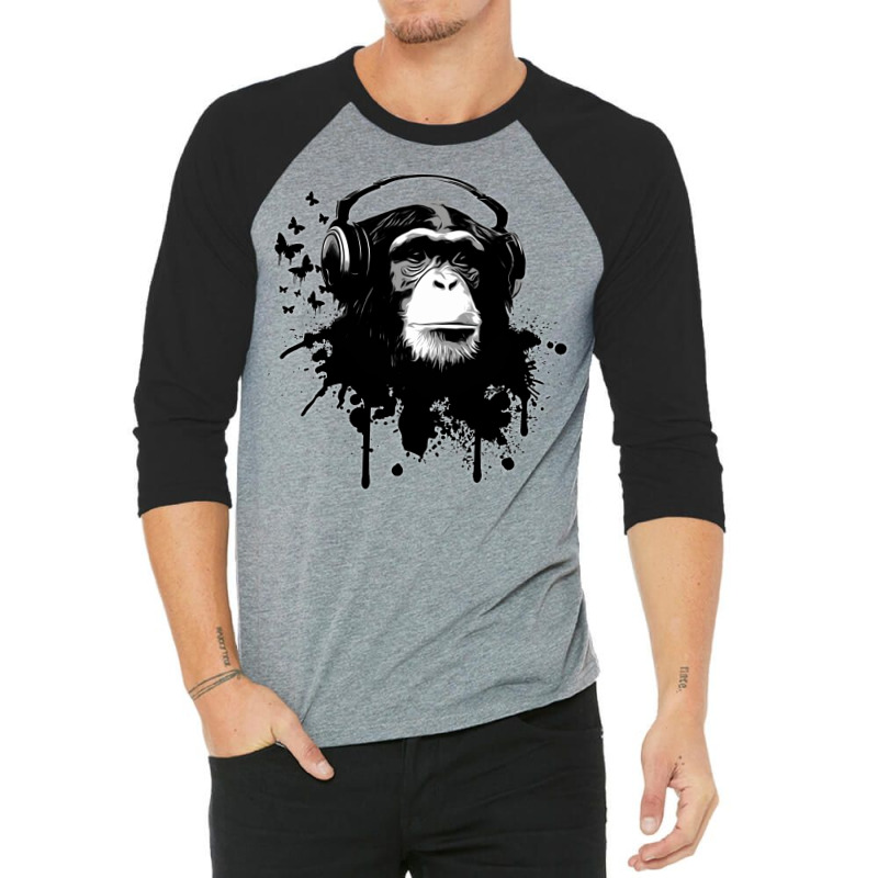 Monkey Business   Black 3/4 Sleeve Shirt by peickkerberk | Artistshot