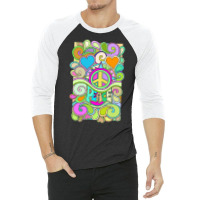 Psychedelic Hippy Retro Peace Art 1 3/4 Sleeve Shirt | Artistshot