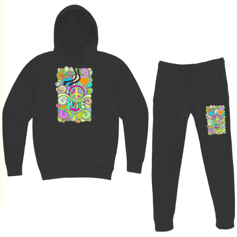 Psychedelic Hippy Retro Peace Art 1 Hoodie & Jogger set by hermesginderq | Artistshot