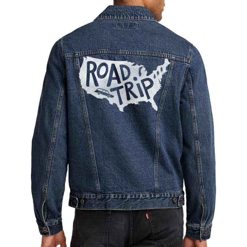 Road Trip Usa   Blue Men Denim Jacket by hermesginderq | Artistshot