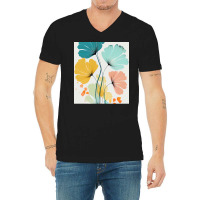 Ryleigh   Watercolor Flowers Abstract Painting Pat V-neck Tee | Artistshot