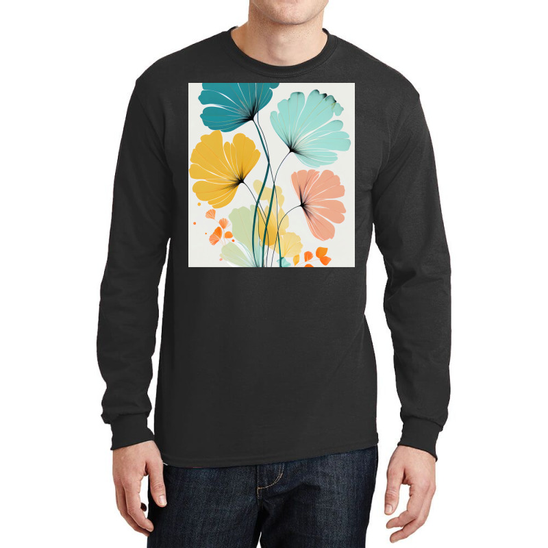 Ryleigh   Watercolor Flowers Abstract Painting Pat Long Sleeve Shirts by hermesginderq | Artistshot