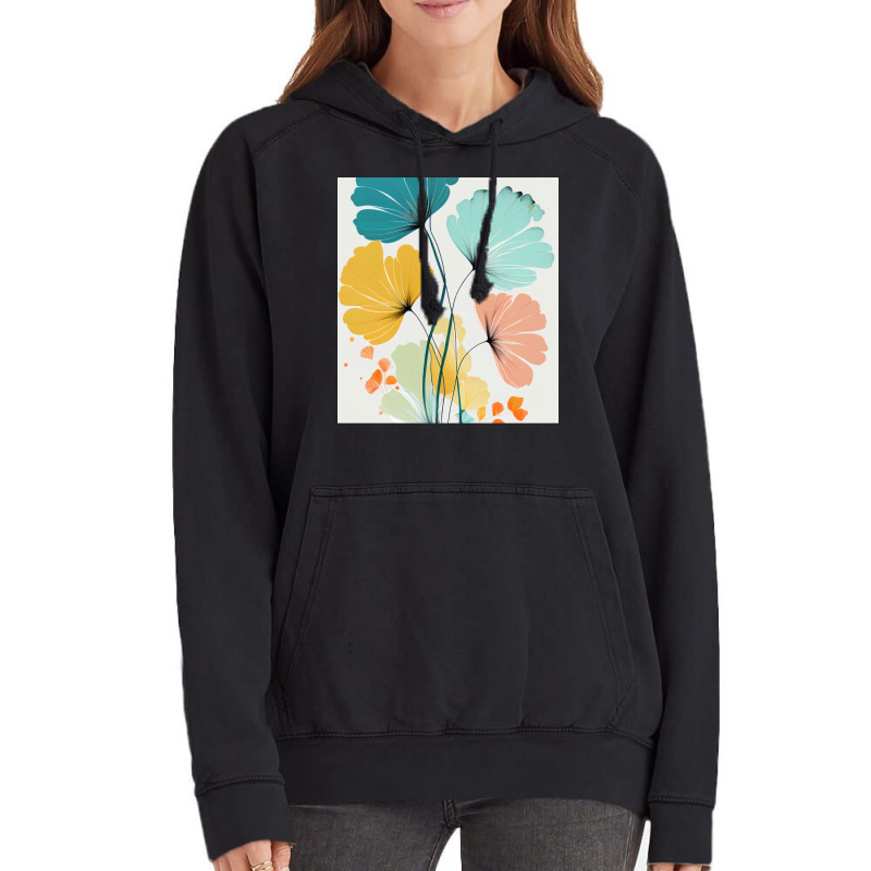 Ryleigh   Watercolor Flowers Abstract Painting Pat Vintage Hoodie by hermesginderq | Artistshot