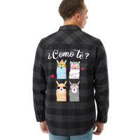 Como Te Llamas Funny Spanish Teacher Bilingual Tea Flannel Shirt | Artistshot