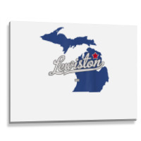 Lewiston Michigan Mi Map T Shirt Metal Print Horizontal | Artistshot