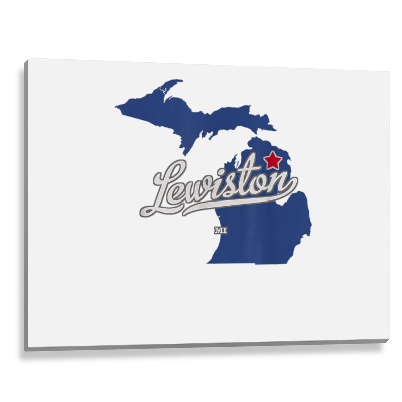 Lewiston Michigan Mi Map T Shirt Metal Print Horizontal | Artistshot