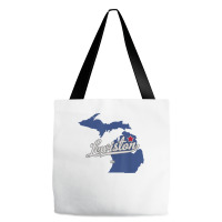 Lewiston Michigan Mi Map T Shirt Tote Bags | Artistshot