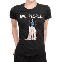 English Springer Spaniel Ew People Dog Wearing Fac Ladies Fitted T-shirt | Artistshot