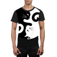 Ying Yang Cats   Black & White Graphic T-shirt | Artistshot