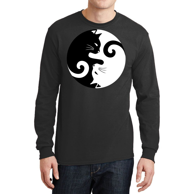 Ying Yang Cats   Black & White Long Sleeve Shirts by hermesginderq | Artistshot