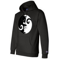 Ying Yang Cats   Black & White Champion Hoodie | Artistshot