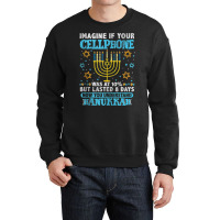 Funny Hanukkah Gifts Cellphone Chanukkah Jewish Xm Crewneck Sweatshirt | Artistshot