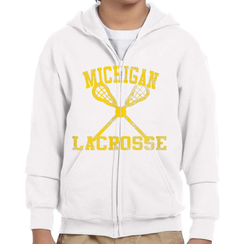 Michigan Lacrosse T Shirt Youth Zipper Hoodie | Artistshot