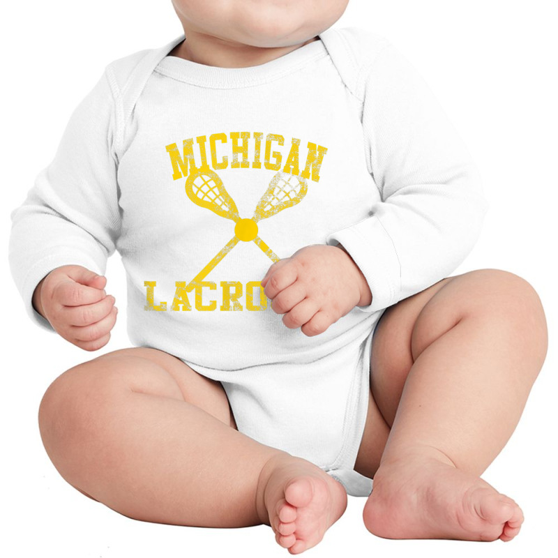 Michigan Lacrosse T Shirt Long Sleeve Baby Bodysuit | Artistshot