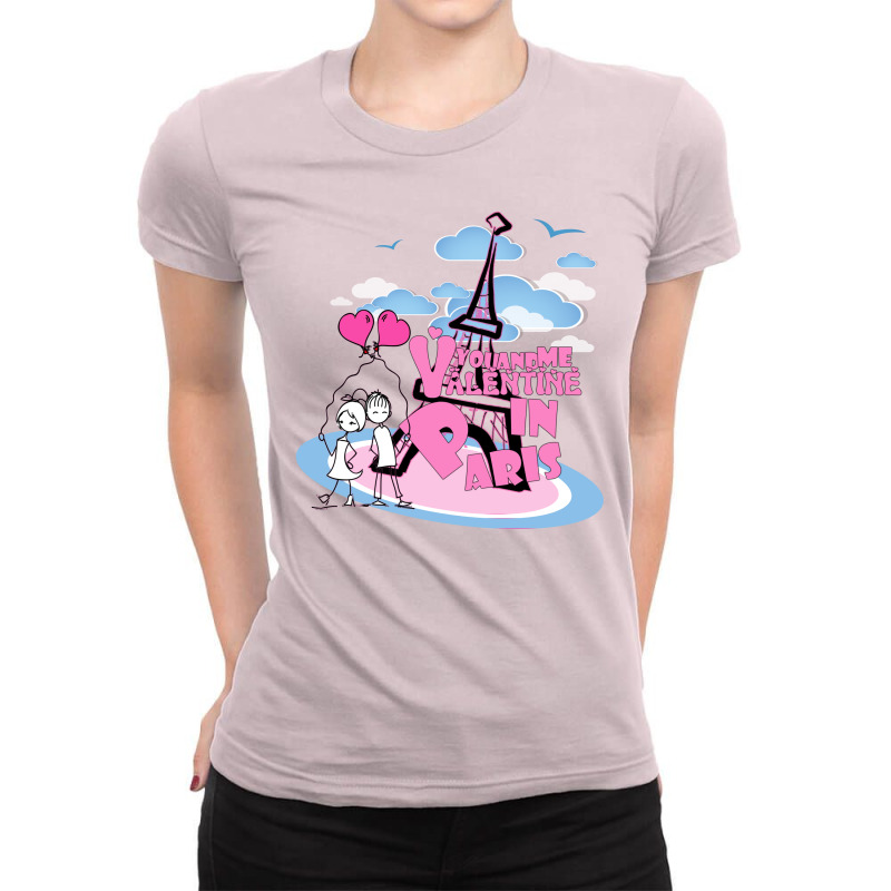 Valentine In Paris Ladies Fitted T-Shirt by simpatisumedang1 | Artistshot