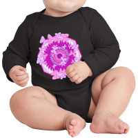 Hot Trend Butterflies And Kaleidoscope In Pink Long Sleeve Baby Bodysuit | Artistshot