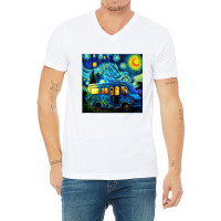 Caravan Camping Rv Trailer Van Starry Night Van Go V-neck Tee | Artistshot