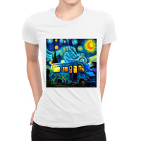 Caravan Camping Rv Trailer Van Starry Night Van Go Ladies Fitted T-shirt | Artistshot