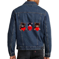 Super Cute Kitty For Cat Lovers And Kitten Adoptio Men Denim Jacket | Artistshot