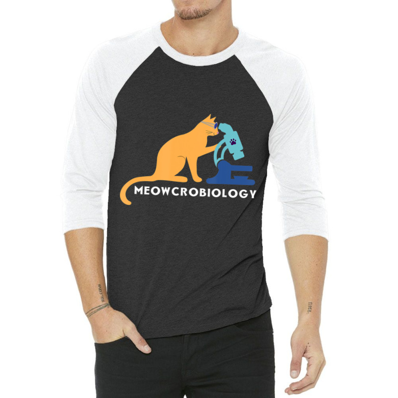 Microscope Bacteria Science Microbiology Cat Lover 3/4 Sleeve Shirt | Artistshot