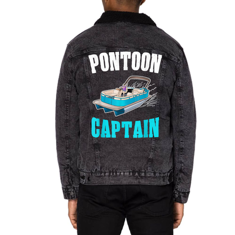 Mens Funny Boat Accessoires Pontoon Captains T Shi Unisex Sherpa-lined Denim Jacket | Artistshot