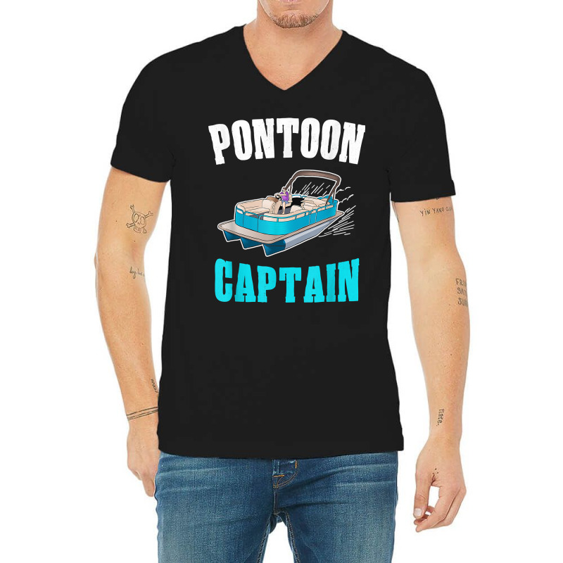 Mens Funny Boat Accessoires Pontoon Captains T Shi V-neck Tee | Artistshot