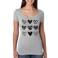 Simple Black And White Heart Love Graphic Design C Women's Triblend Scoop T-shirt | Artistshot