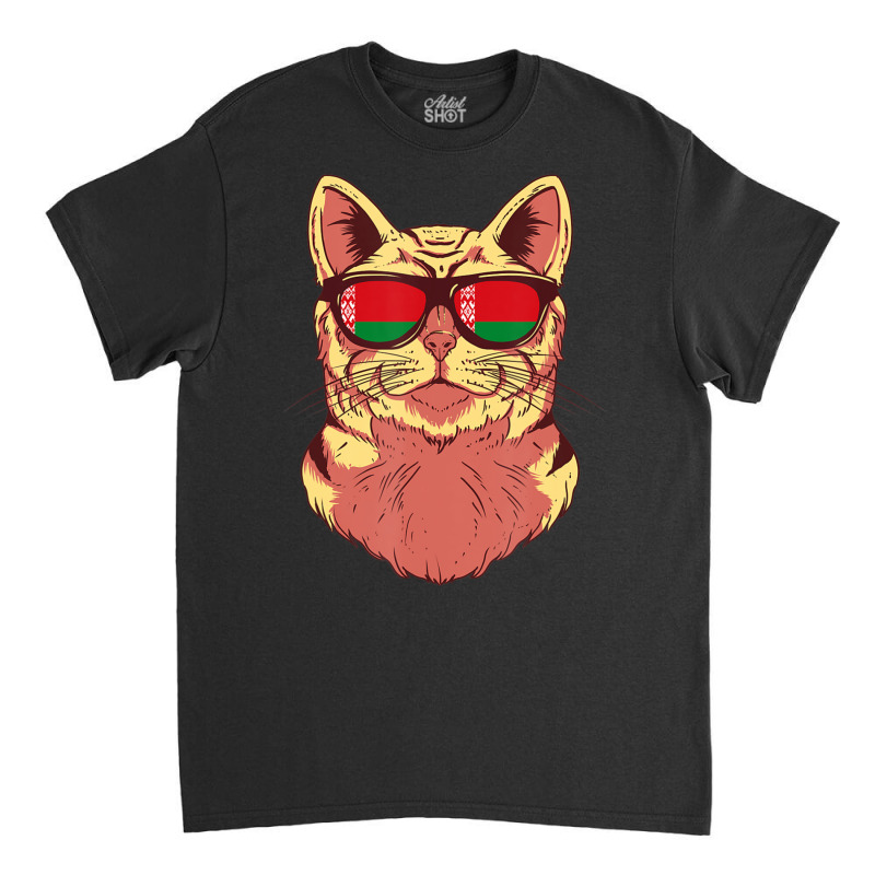 Belarus Flag Belarusian Cat Sunglasses Cat Lover Classic T-shirt by kimblejoettaefd | Artistshot