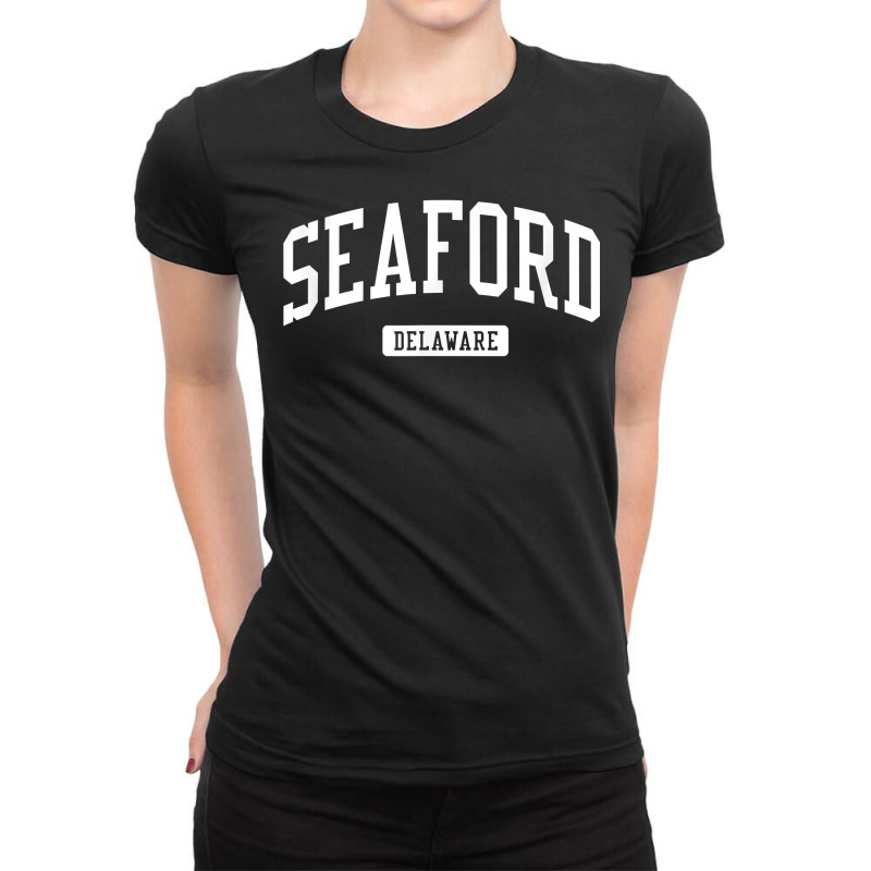 Seaford Delaware De Vintage Athletic Sports Design Ladies Fitted T-Shirt by kulowbu | Artistshot