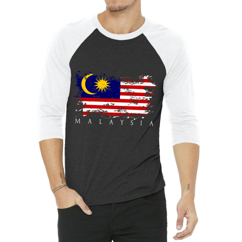 Malaysia Flag State Kuala Lumpur Nationality Pullo 3/4 Sleeve Shirt by wafaha | Artistshot