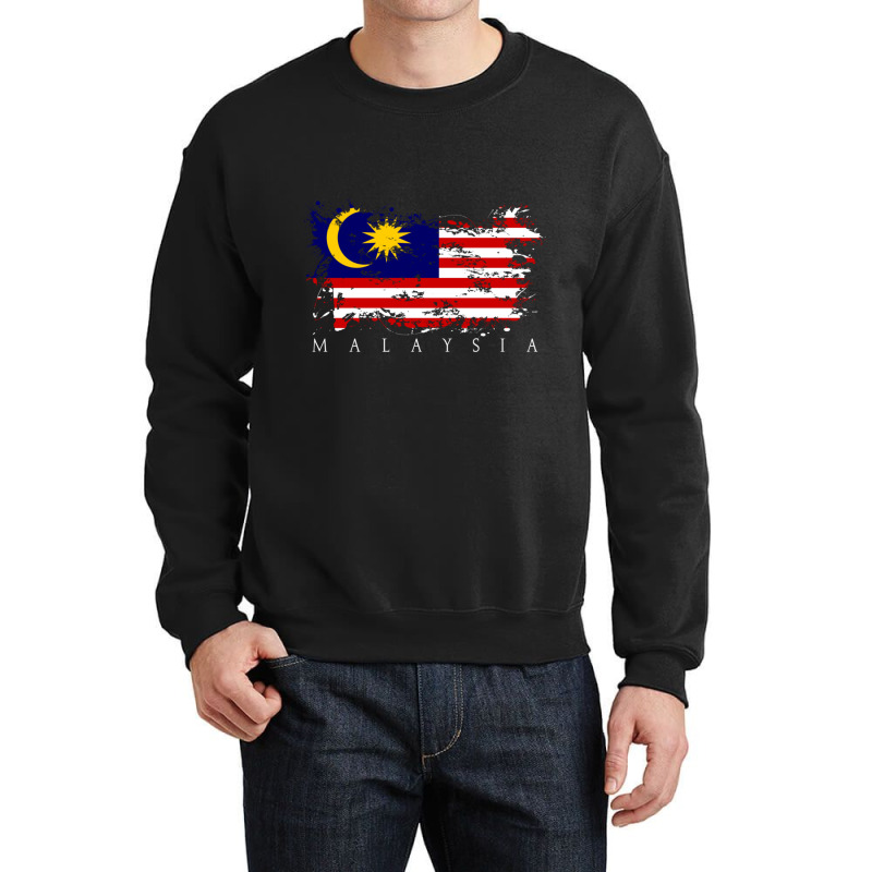 Malaysia Flag State Kuala Lumpur Nationality Pullo Crewneck Sweatshirt by wafaha | Artistshot