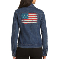 Dirt Track Racing American Flag Extreme Lover Ladies Denim Jacket | Artistshot