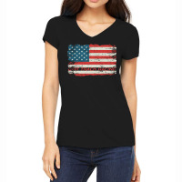 Dirt Track Racing American Flag Extreme Lover Women's V-neck T-shirt | Artistshot