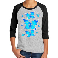 Majestic Butterfly   Blue Butterflies Morpho T Shi Youth 3/4 Sleeve | Artistshot