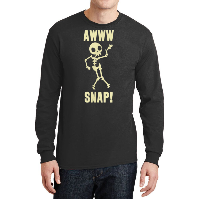 Funny Broken Arm Awww Snap! Skeleton Broken Bone T Long Sleeve Shirts | Artistshot