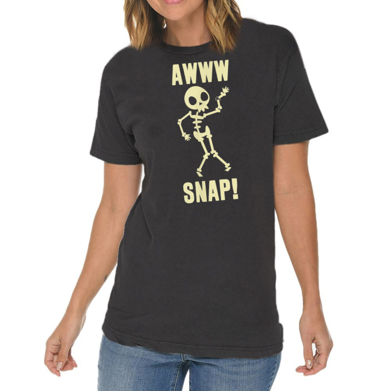 Funny Broken Arm Awww Snap! Skeleton Broken Bone T Vintage T-shirt | Artistshot