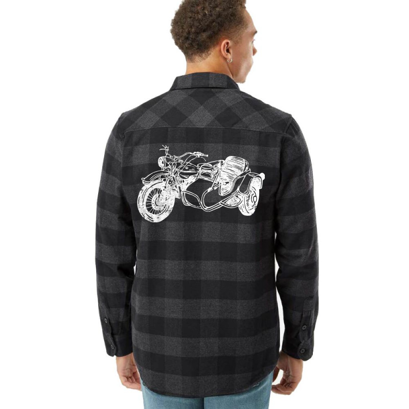 Distressed Vintage Sidecar Motorcycle Racing Motor Flannel Shirt by saterseim | Artistshot