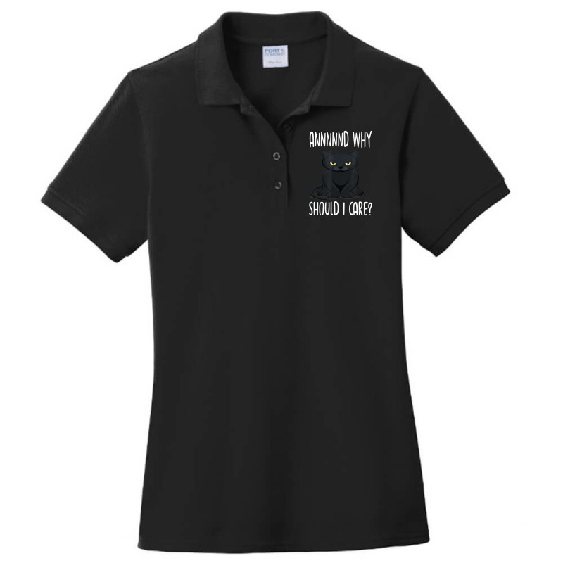 And Why Should I Care Lovely Cat Lovers Ladies Polo Shirt by kimblejoettaefd | Artistshot