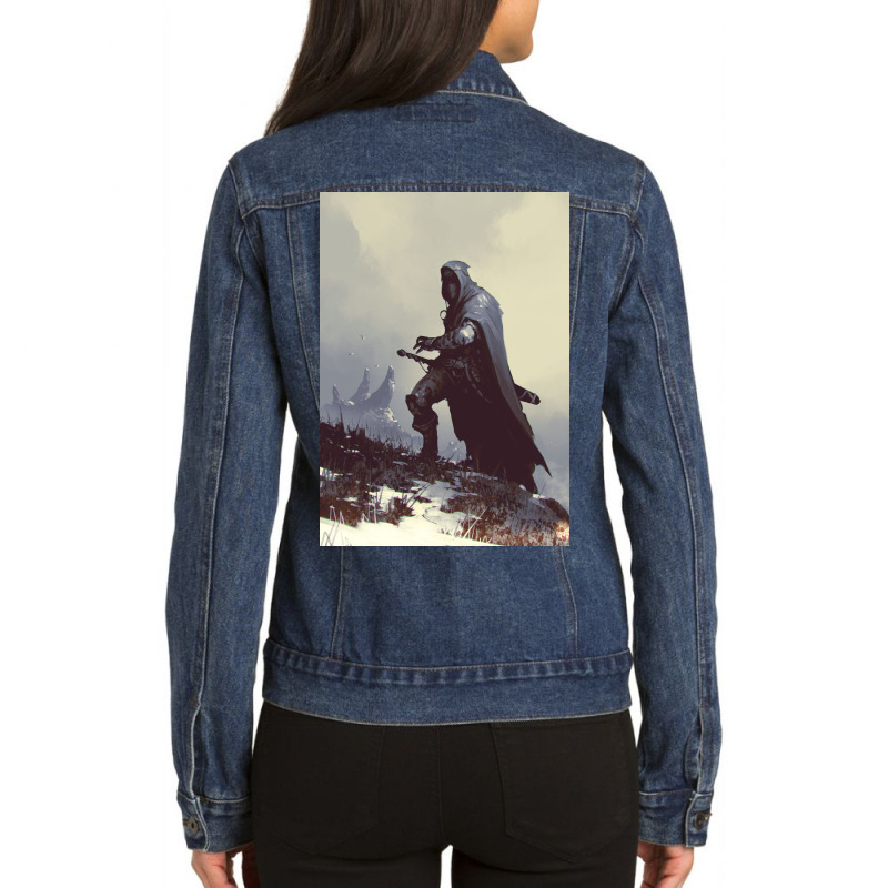 Warrior 3 Ladies Denim Jacket by kalmahul | Artistshot